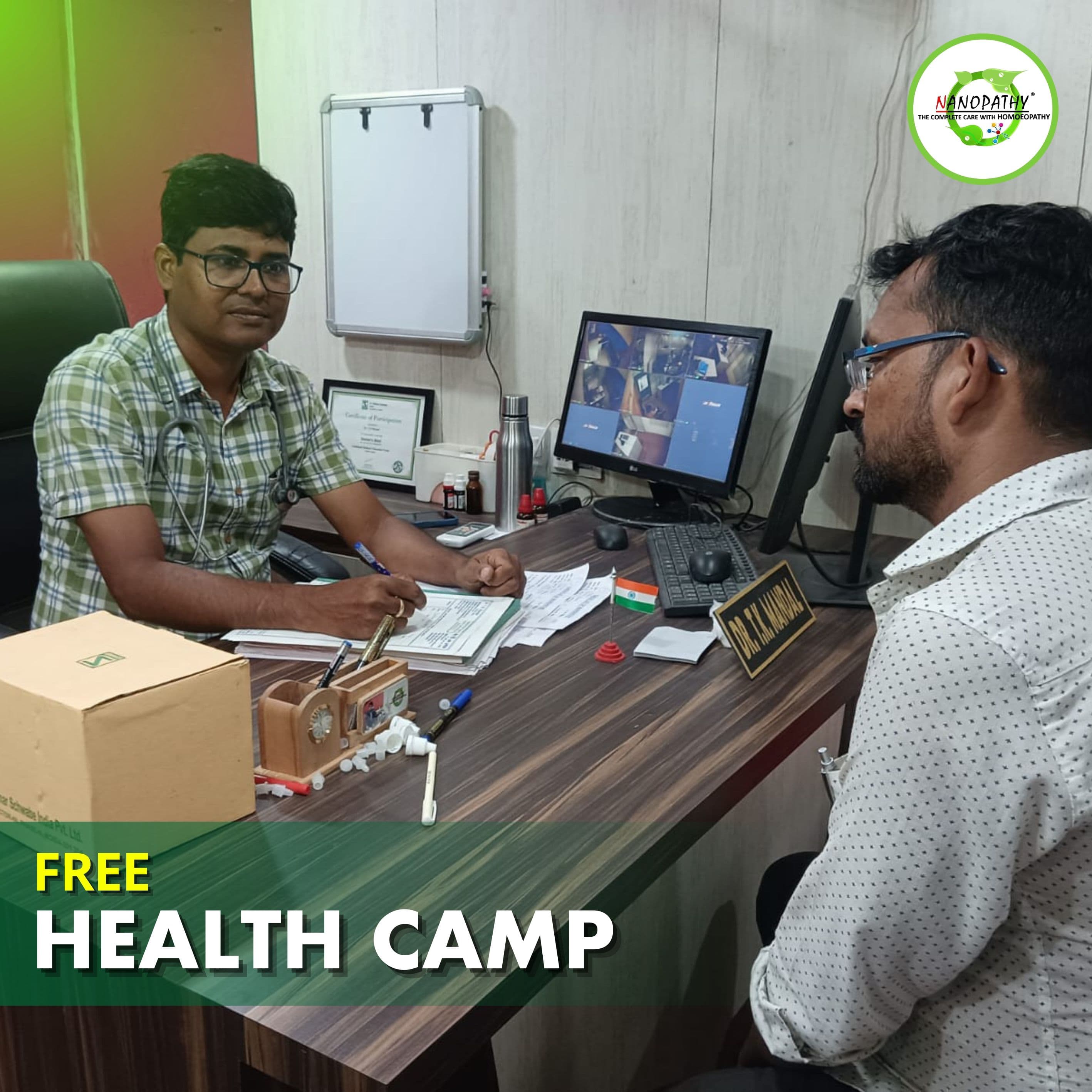 Patient consultation at Nanopathy health camp
